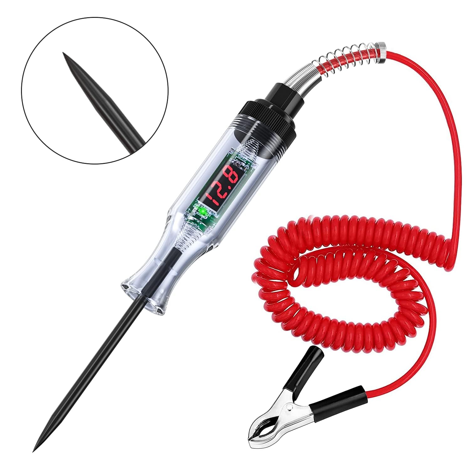 Test Light Automotive, Automotive Circuit Tester, DC 6V-24V Digital LED Test Light with Portable, Auto Bidirectional Voltage Tester Electric Test Pen with Voltmeter and Probe - Image 4